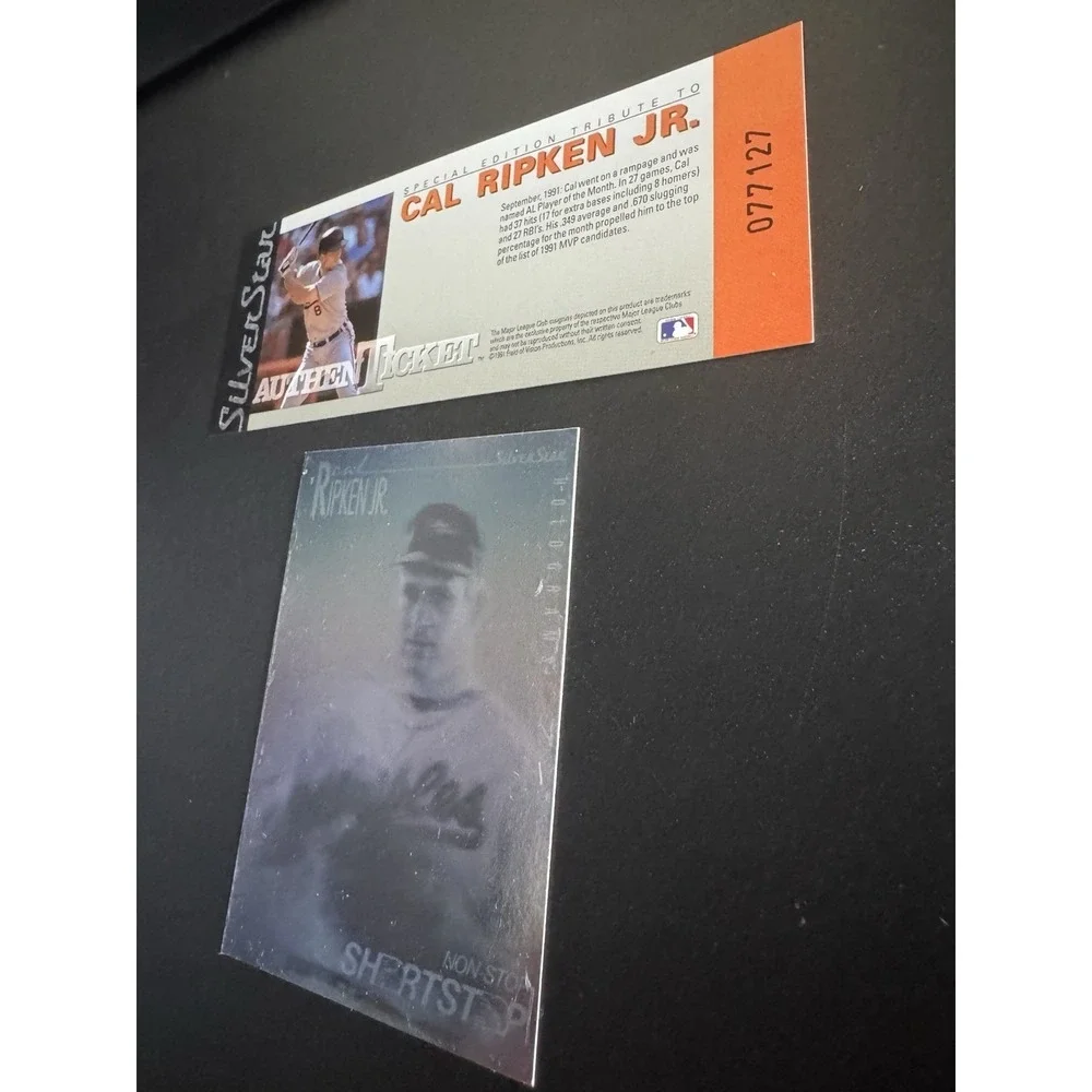 1991 Field of Vision Silver Star Cal Ripken Jr AuthenTicket #077127 Hologram Crd